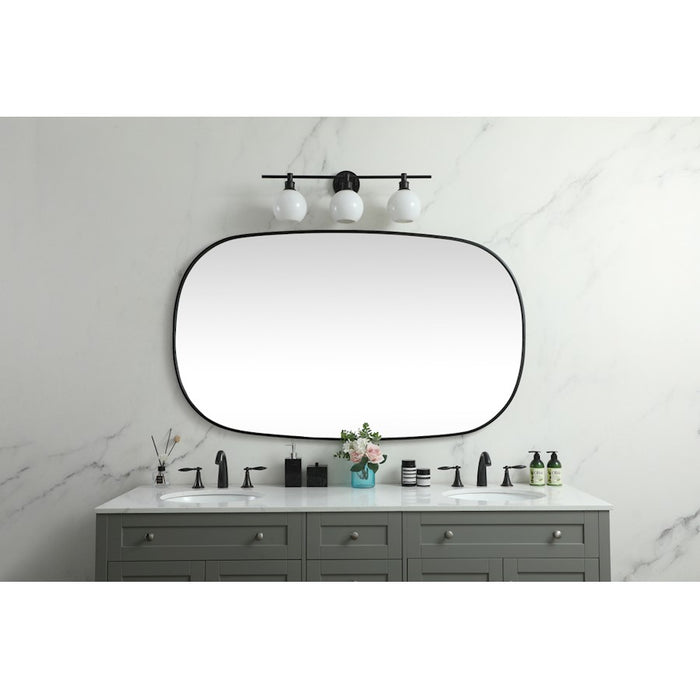 Elegant Decor Brynn Metal Frame Oval Mirror 36X60", Black
