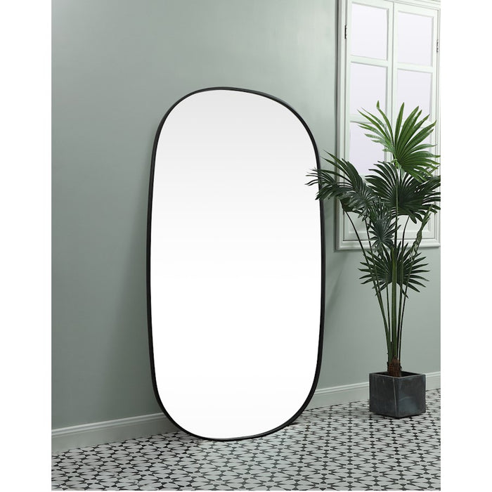 Elegant Decor Brynn Metal Frame Oval Mirror 36X60", Black