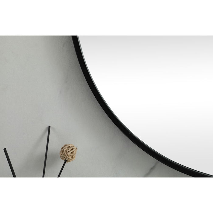 Elegant Decor Brynn Metal Frame Oval Mirror 36X60", Black