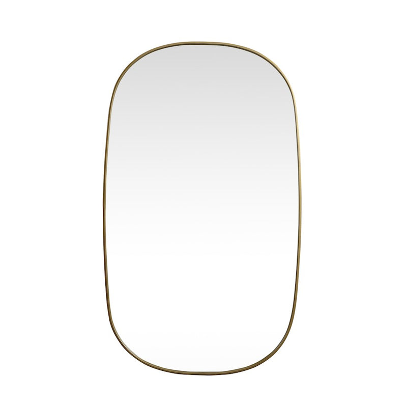 Elegant Decor Brynn Metal Frame Oval Mirror 36X60", Brass