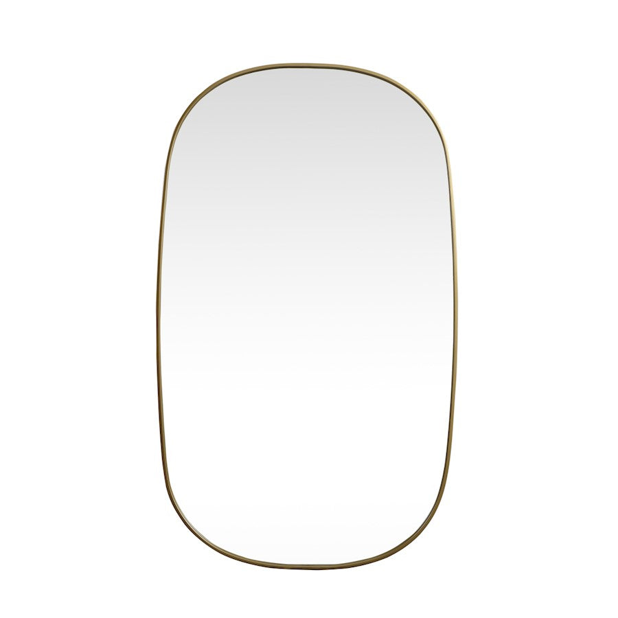 Elegant Decor Brynn Metal Frame Oval Mirror 36X60", Brass