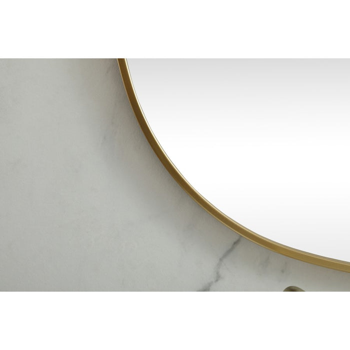 Elegant Decor Brynn Metal Frame Oval Mirror 36X60", Brass