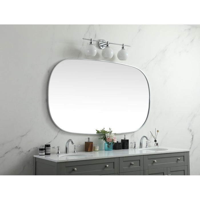 Elegant Decor Brynn Metal Frame Oval Mirror 36X60", Silver