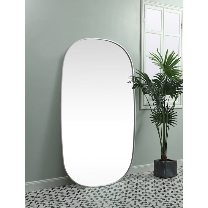 Elegant Decor Brynn Metal Frame Oval Mirror 36X60", Silver