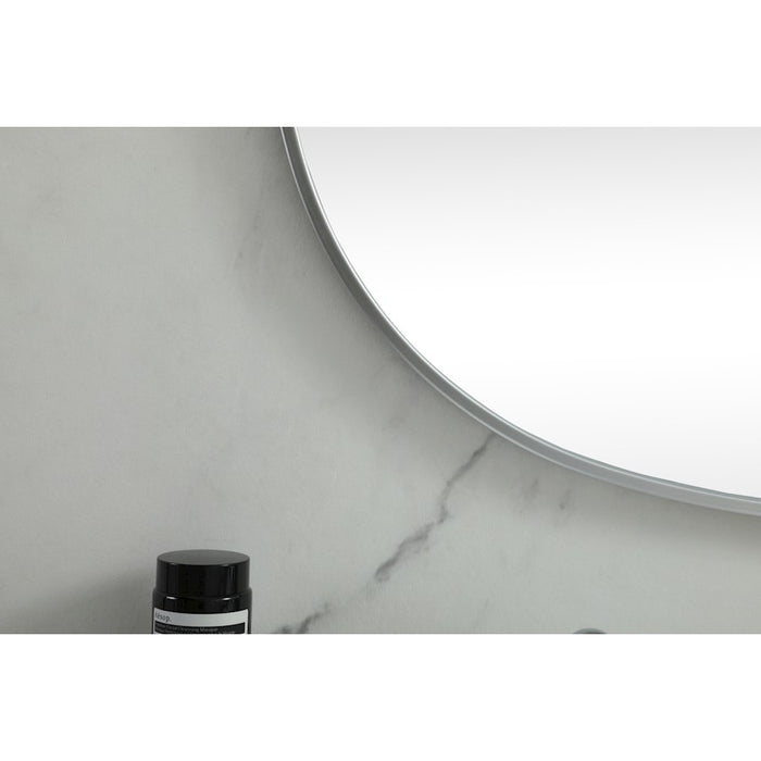 Elegant Decor Brynn Metal Frame Oval Mirror 36X60", Silver