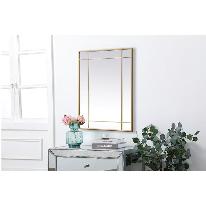 Elegant Lighting Viola 30"x40" Mirror, Brass