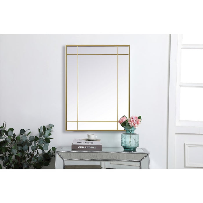 Elegant Lighting Viola 30"x40" Mirror, Brass