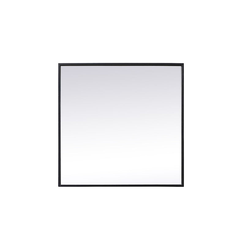 Elegant Decor Eternity Metal Frame Square Mirror 24", Black