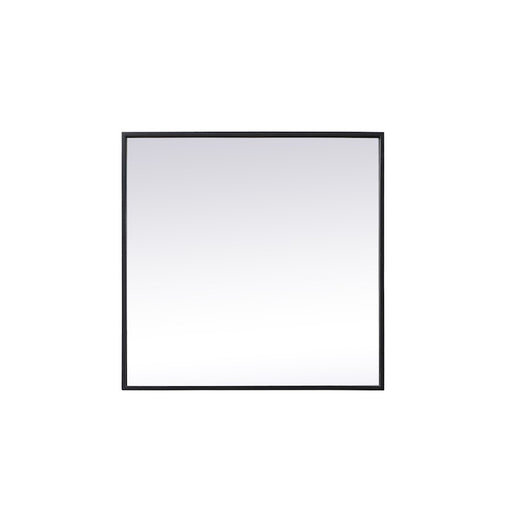 Elegant Decor Eternity Metal Frame Square Mirror 24", Black