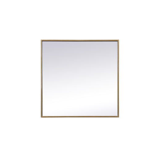 Elegant Decor Eternity Metal Frame Square Mirror 24", Brass