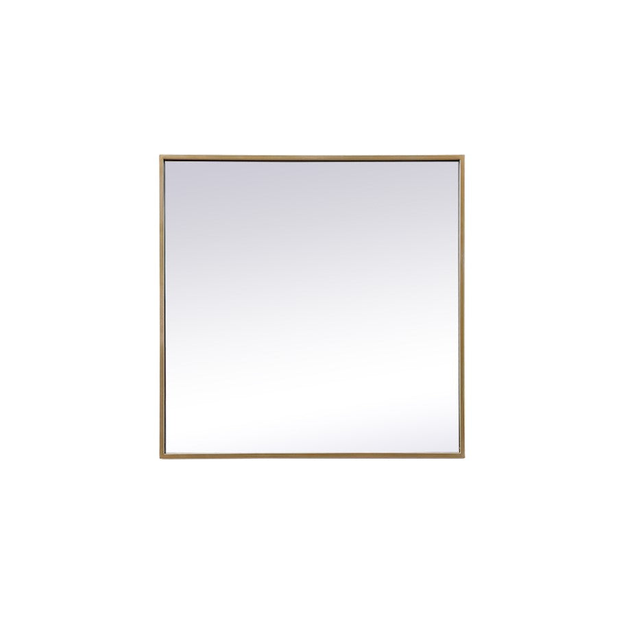 Elegant Decor Eternity Metal Frame Square Mirror 24", Brass