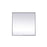 Elegant Decor Eternity Metal Frame Square Mirror 24", Silver
