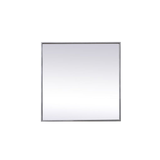 Elegant Decor Eternity Metal Frame Square Mirror 24", Silver