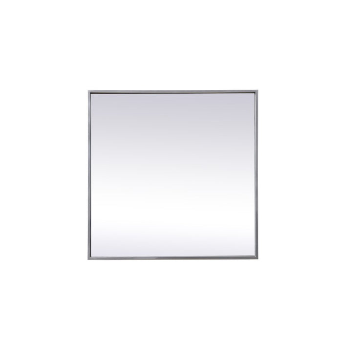 Elegant Decor Eternity Metal Frame Square Mirror 24", Silver