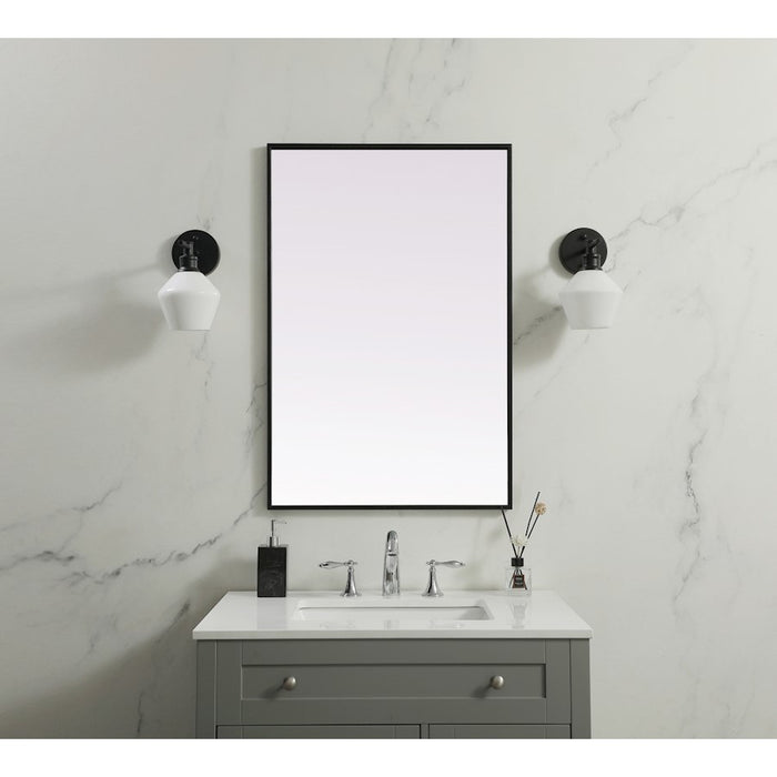 Elegant Decor Eternity Metal Frame Rectangle Mirror 24X36", Black