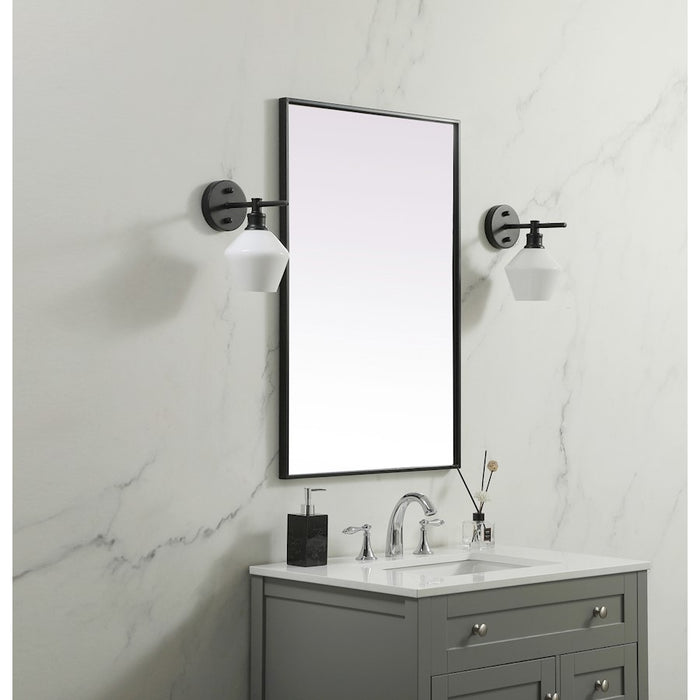 Elegant Decor Eternity Metal Frame Rectangle Mirror 24X36", Black