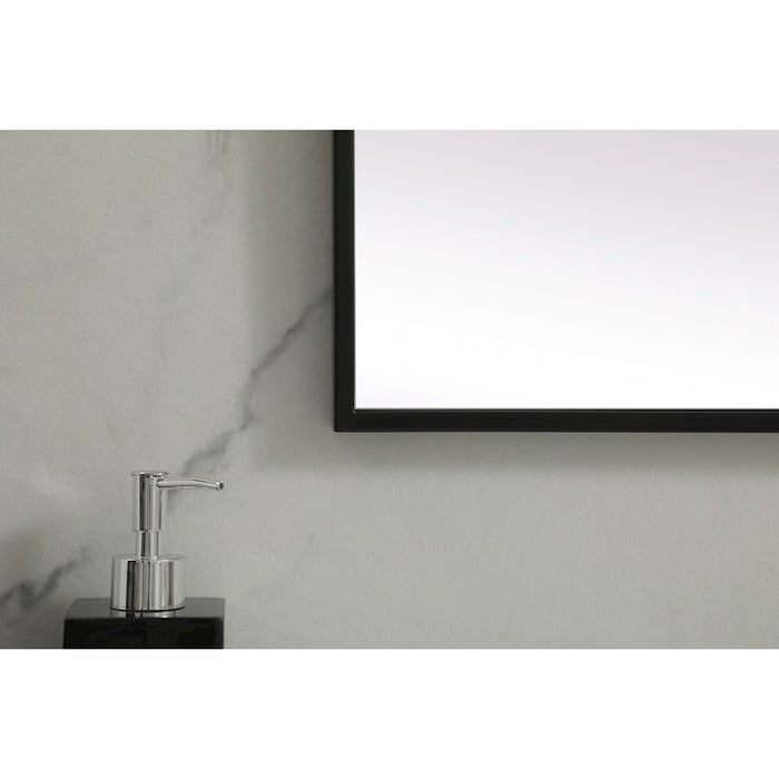 Elegant Decor Eternity Metal Frame Rectangle Mirror 24X36", Black