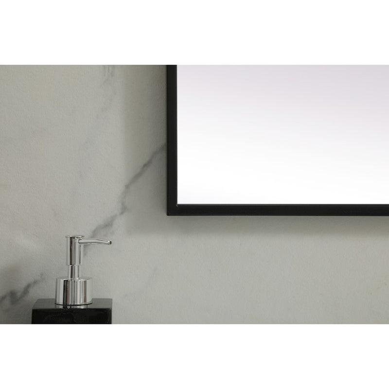 Elegant Decor Eternity Metal Frame Rectangle Mirror 24X36", Black