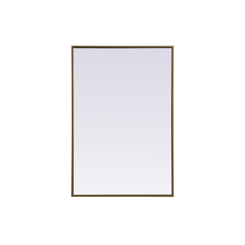 Elegant Decor Eternity Metal Frame Rectangle Mirror 24X36", Brass