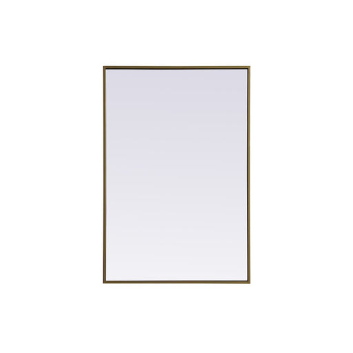 Elegant Decor Eternity Metal Frame Rectangle Mirror 24X36", Brass