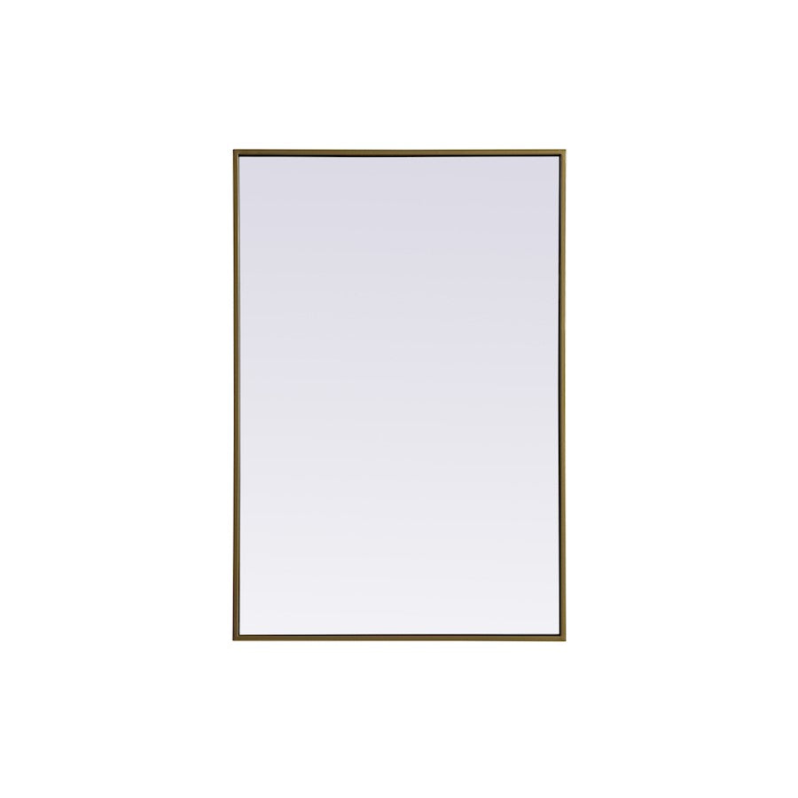 Elegant Decor Eternity Metal Frame Rectangle Mirror 24X36", Brass