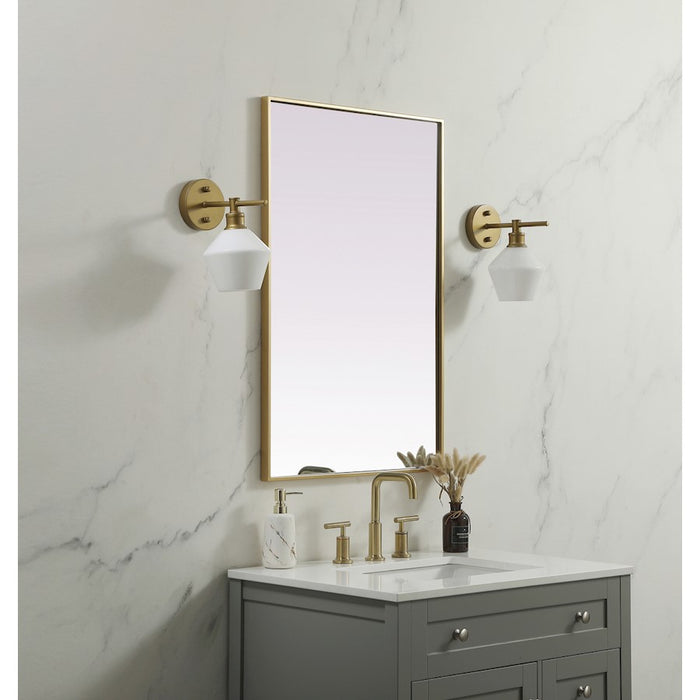 Elegant Decor Eternity Metal Frame Rectangle Mirror 24X36", Brass