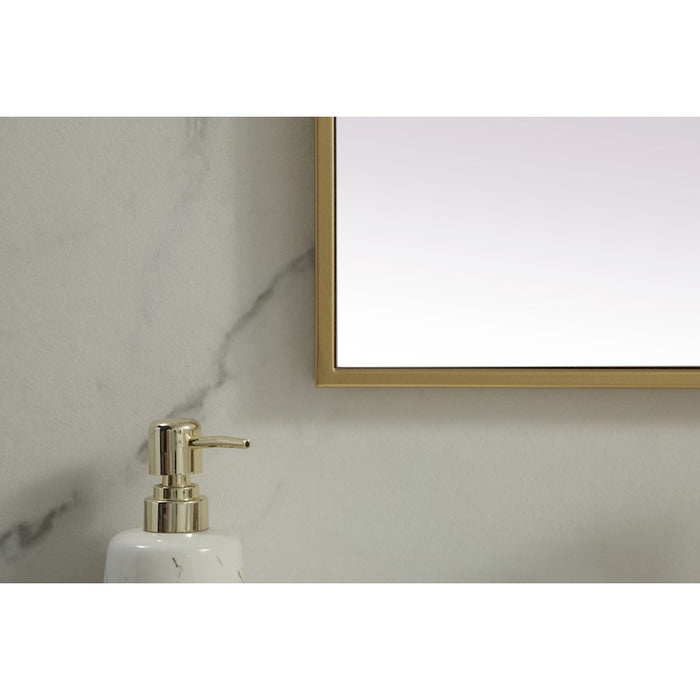 Elegant Decor Eternity Metal Frame Rectangle Mirror 24X36", Brass