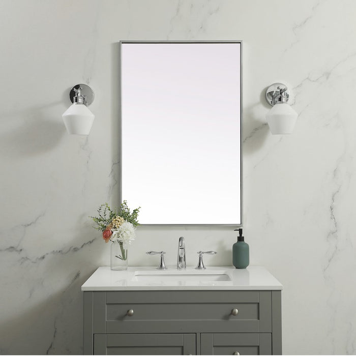 Elegant Decor Eternity Metal Frame Rectangle Mirror 24X36", Silver