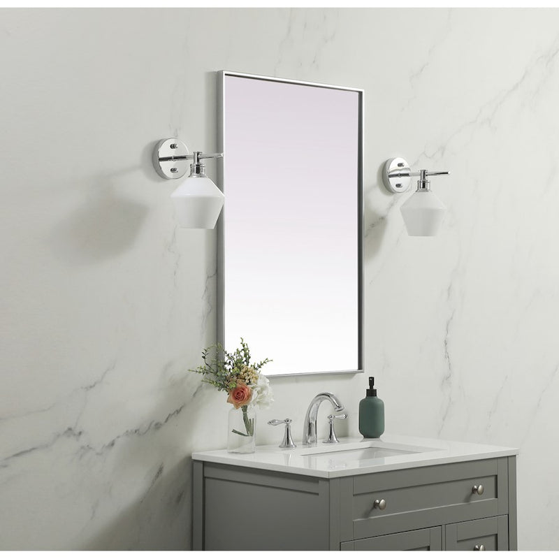 Elegant Decor Eternity Metal Frame Rectangle Mirror 24X36", Silver
