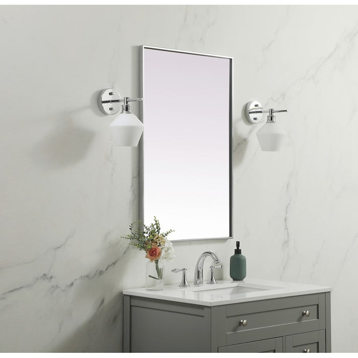 Elegant Decor Eternity Metal Frame Rectangle Mirror 24X36", Silver
