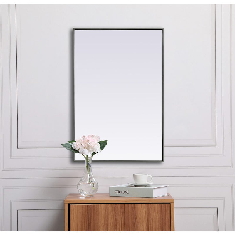 Elegant Decor Eternity Metal Frame Rectangle Mirror 24X36", Silver