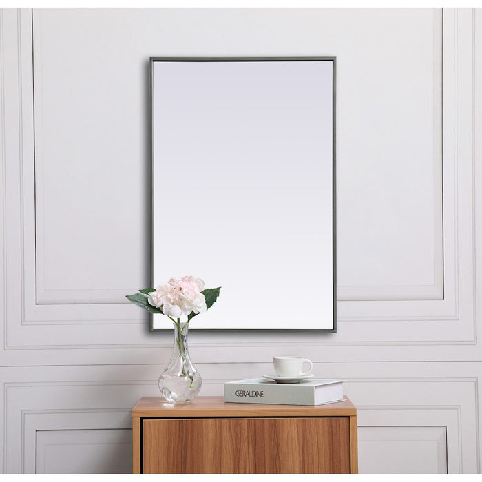 Elegant Decor Eternity Metal Frame Rectangle Mirror 24X36", Silver
