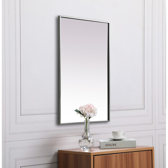 Elegant Decor Eternity Metal Frame Rectangle Mirror 24X36", Silver