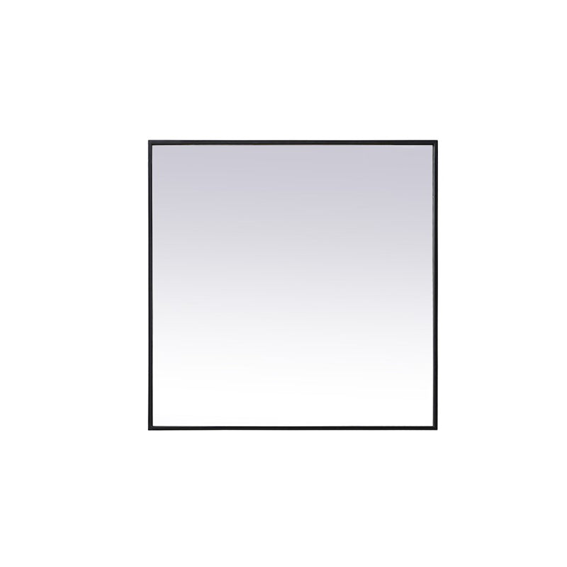 Elegant Decor Eternity Metal Frame Square Mirror 30", Black
