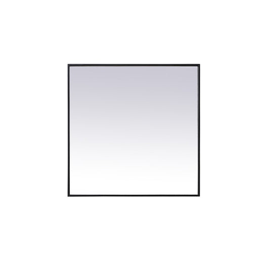Elegant Decor Eternity Metal Frame Square Mirror 30", Black