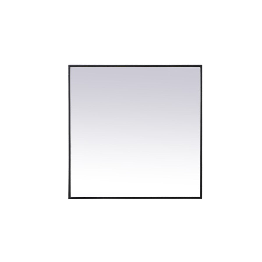 Elegant Decor Eternity Metal Frame Square Mirror 30", Black