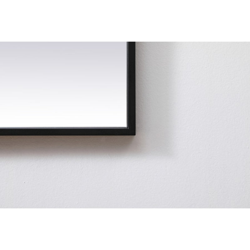 Elegant Decor Eternity Metal Frame Square Mirror 30", Black