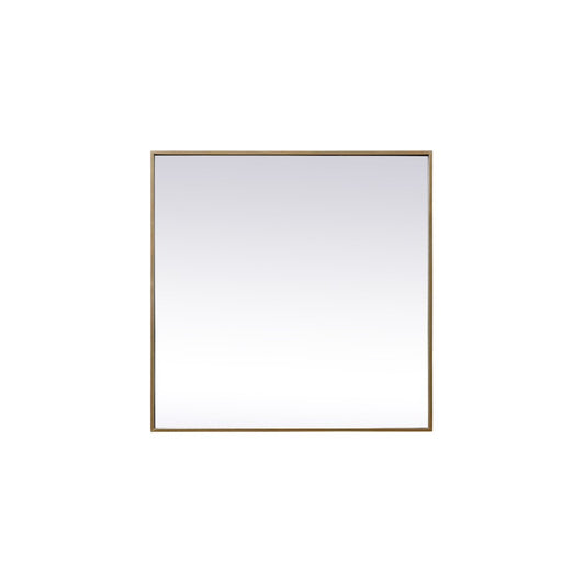 Elegant Decor Eternity Metal Frame Square Mirror 30", Brass