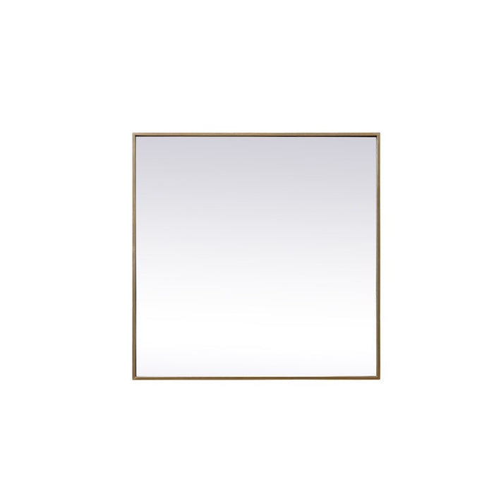 Elegant Decor Eternity Metal Frame Square Mirror 30", Brass