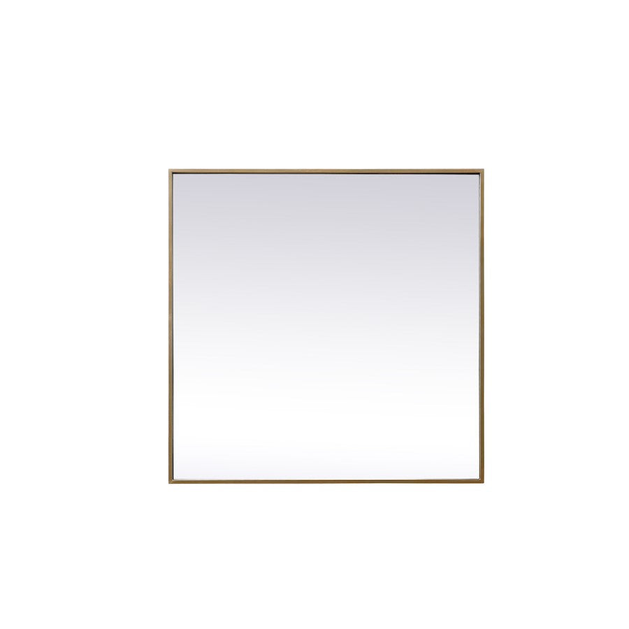 Elegant Decor Eternity Metal Frame Square Mirror 30", Brass