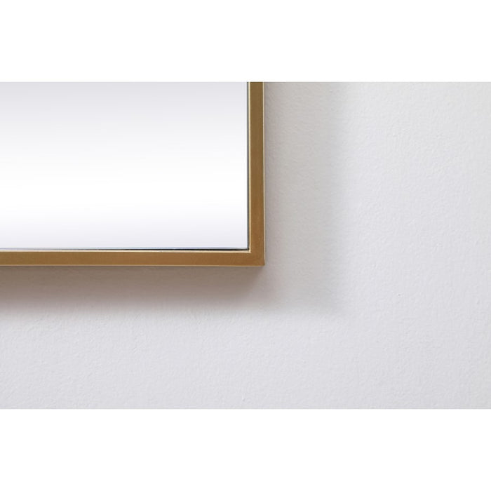 Elegant Decor Eternity Metal Frame Square Mirror 30", Brass