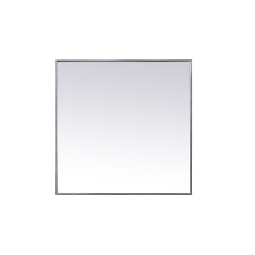 Elegant Decor Eternity Metal Frame Square Mirror 30", Silver