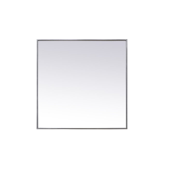 Elegant Decor Eternity Metal Frame Square Mirror 30", Silver