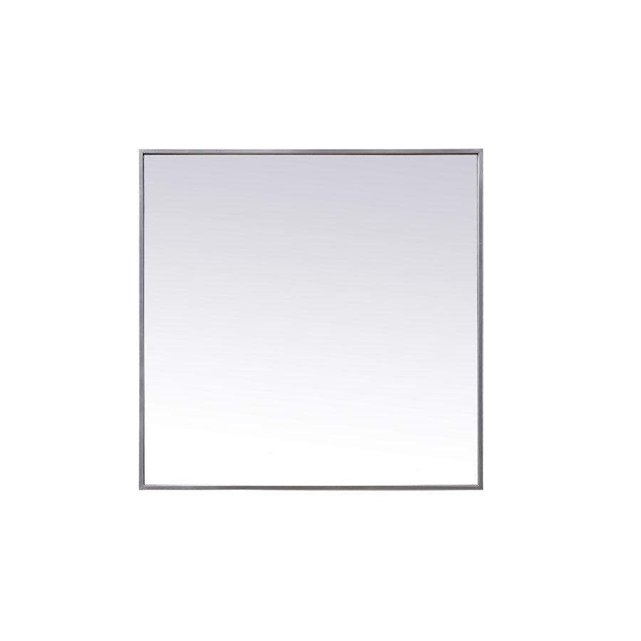 Elegant Decor Eternity Metal Frame Square Mirror 30", Silver