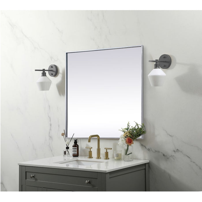 Elegant Decor Eternity Metal Frame Square Mirror 30", Silver