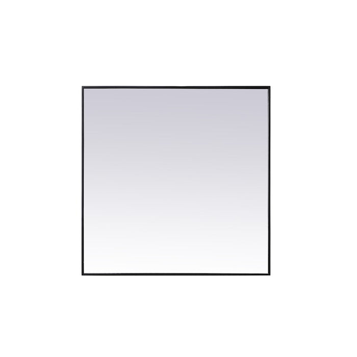 Elegant Decor Eternity Metal Frame Square Mirror 42", Black