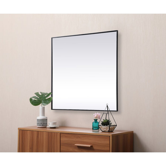 Elegant Decor Eternity Metal Frame Square Mirror 42", Black