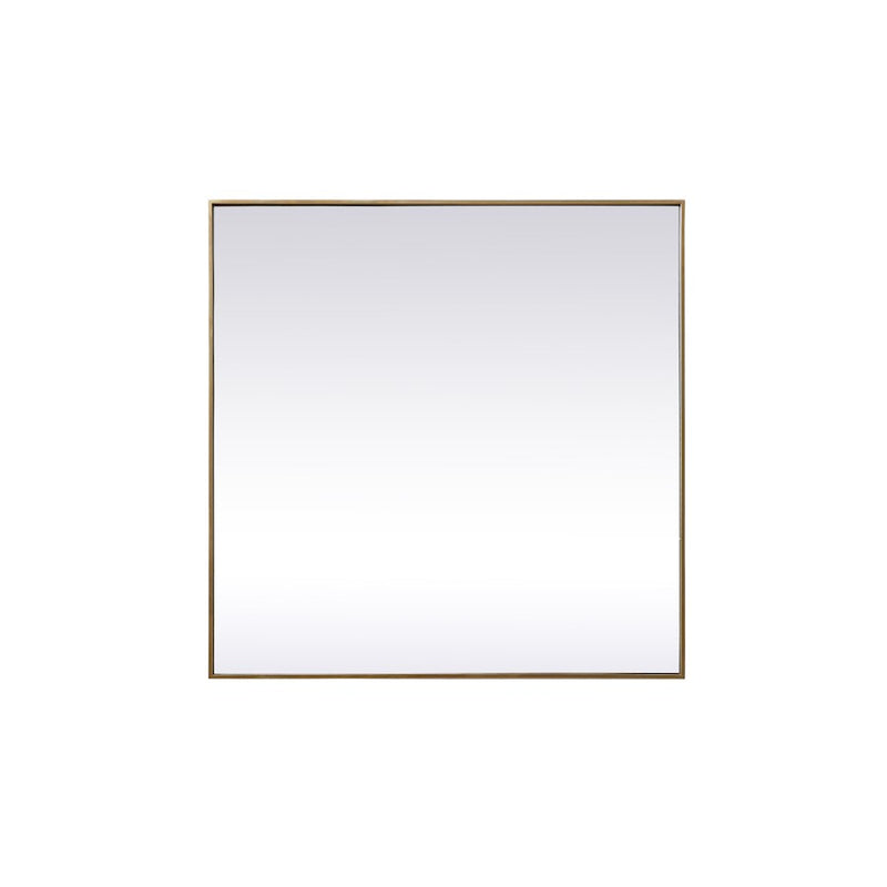 Elegant Decor Eternity Metal Frame Square Mirror 42", Brass