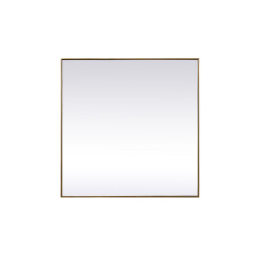 Elegant Decor Eternity Metal Frame Square Mirror 42", Brass