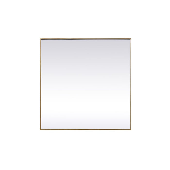 Elegant Decor Eternity Metal Frame Square Mirror 42", Brass